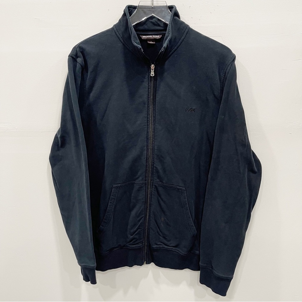 Michael Kors Men’s Full Zip Black Sweater Large